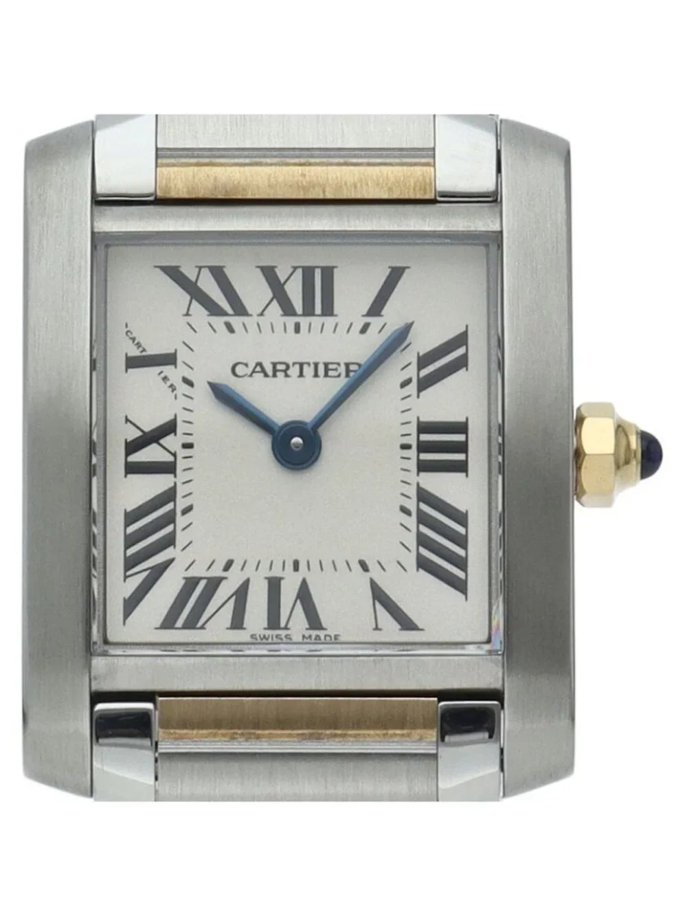 Cartier Tank Francaise SM Watch 18k Yellow Gold SS Silver